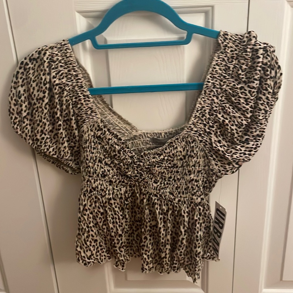 Cheetah print peplum top